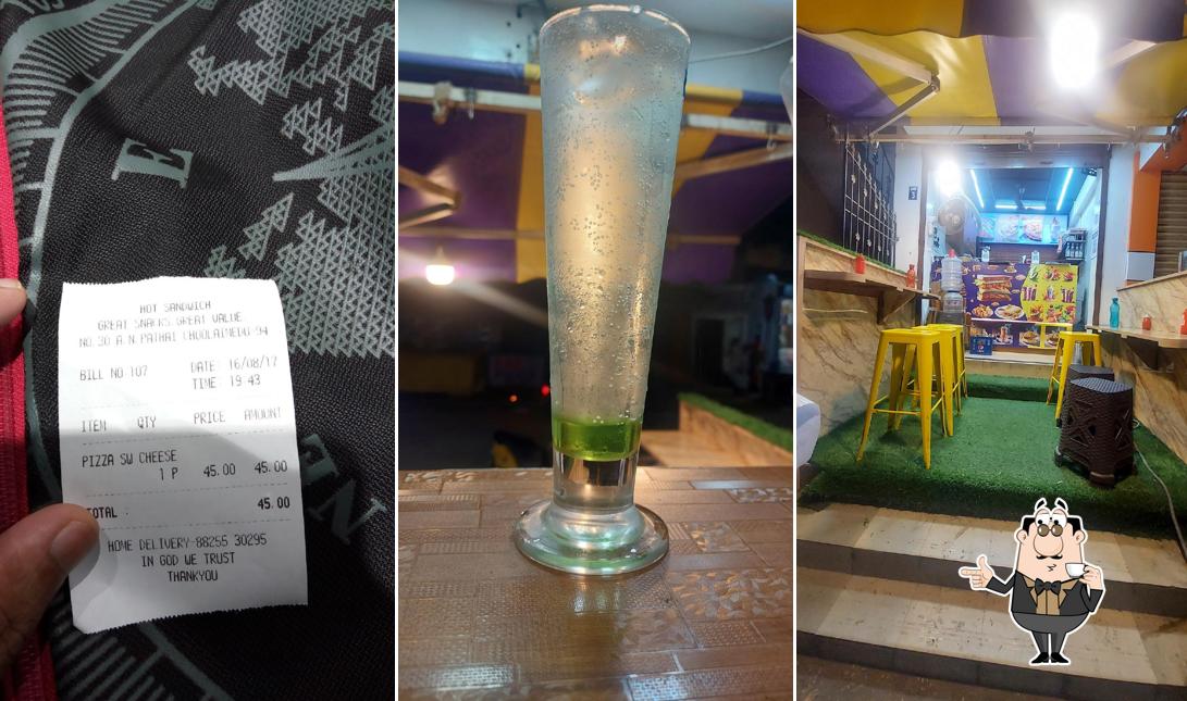 Enjoy a beverage at Hot Sandwich & Cool 'N' Creamy