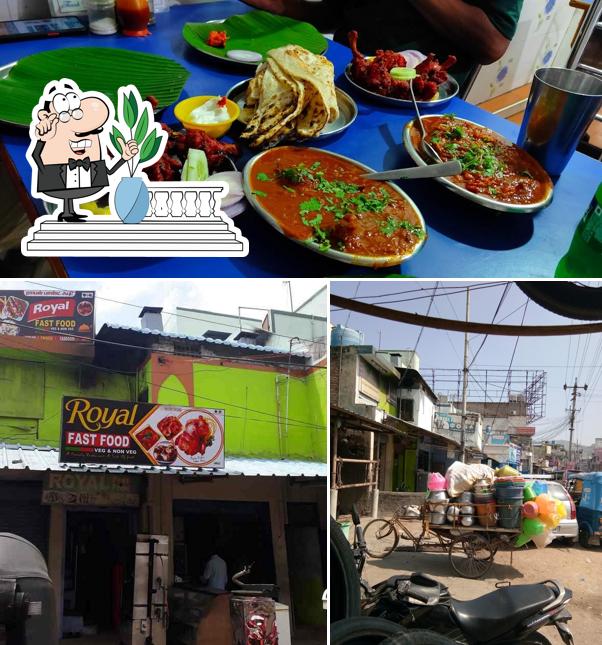 Among different things one can find exterior and food at Royal Fast food