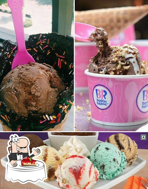 Baskin Robbins provides a variety of sweet dishes