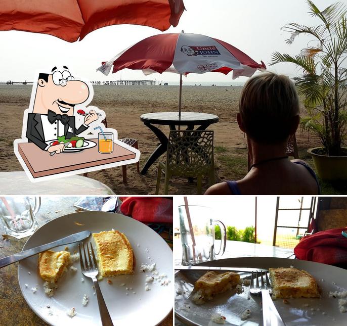 Check out the image displaying food and interior at coffee time