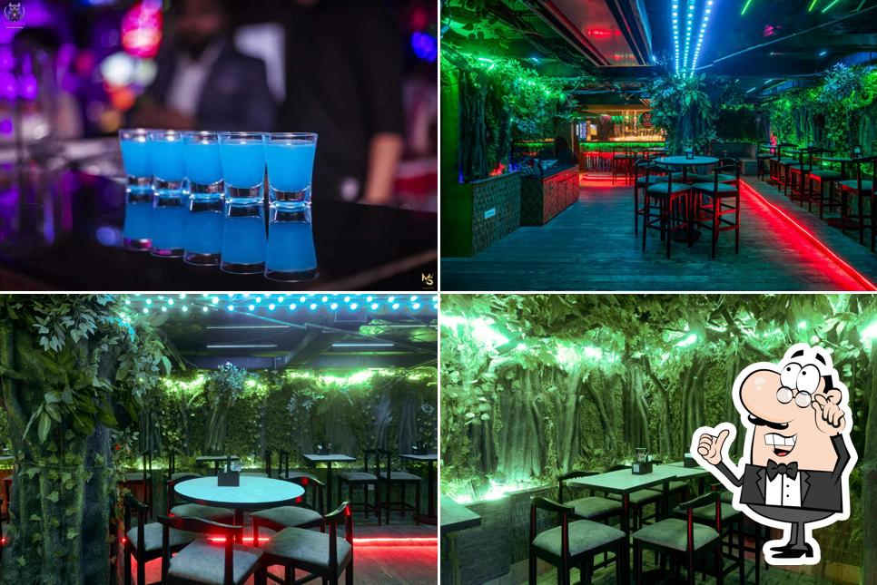 The interior of Amazora the trippy jungle
