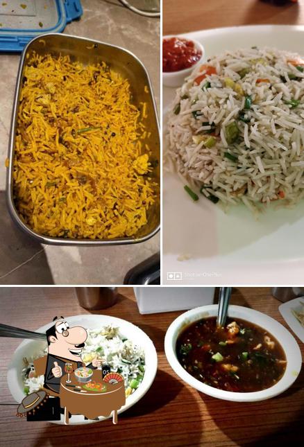 Food at Champs Chinese and Tandoor Corner
