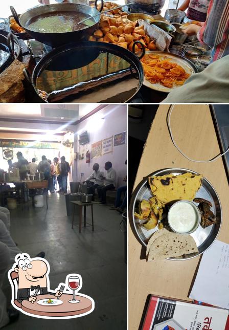 The picture of food and interior at Gajanand Kachori
