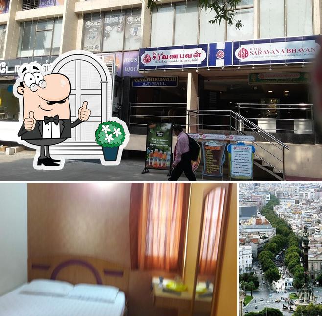 Shree Saravanabhavan is distinguished by exterior and interior
