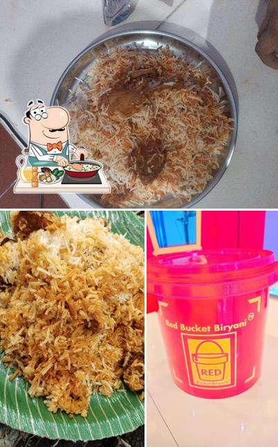 Fried rice at Red Bucket Biryani Amalapuram