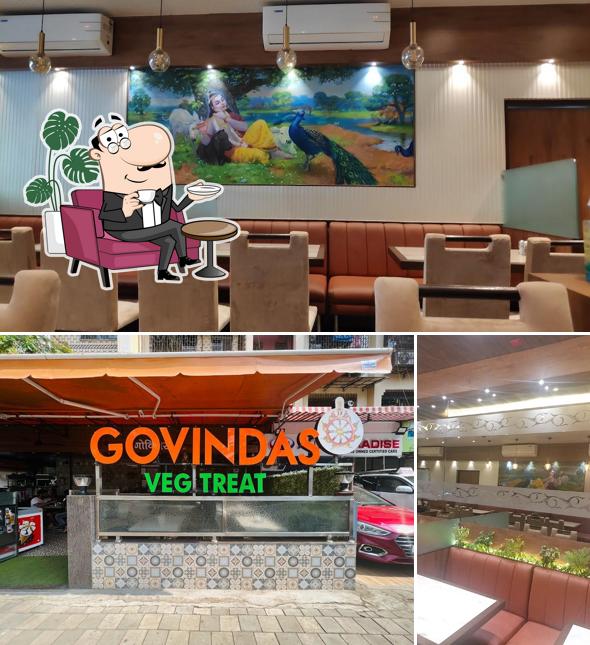 The picture of interior and exterior at Govindas Veg Treat