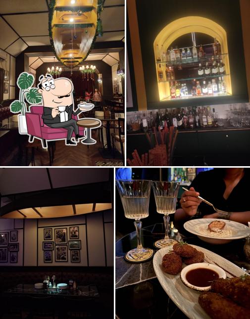 Take a seat at one of the tables at THE JOLLY ANGLER