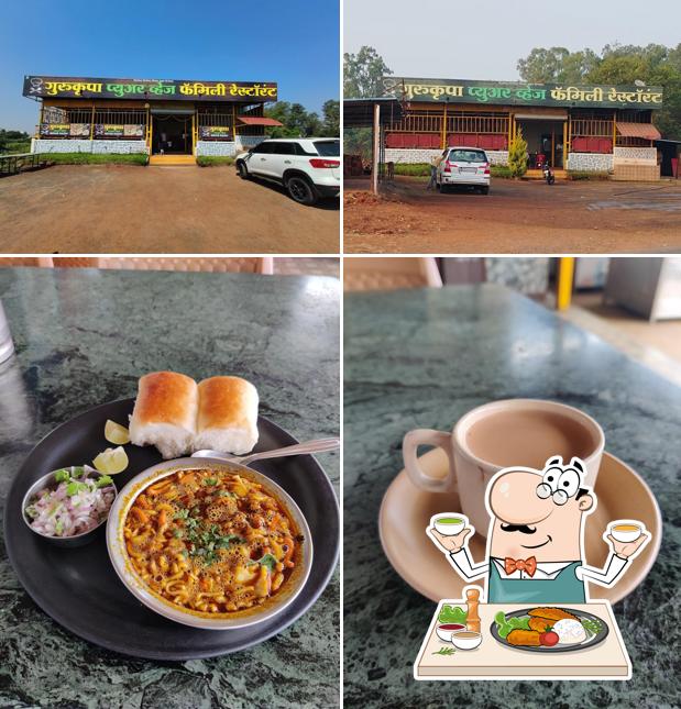 The image of food and exterior at Gurukrupa Pure Veg Family Restaurant