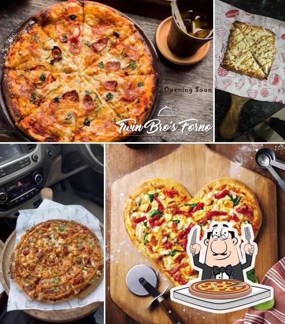 Pick pizza at (Twin Bro's Forno)
