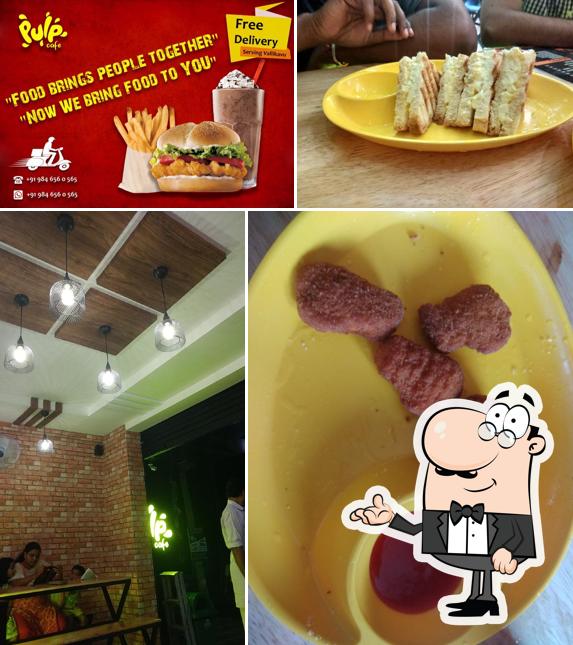 Take a seat at one of the tables at Pulp Cafe