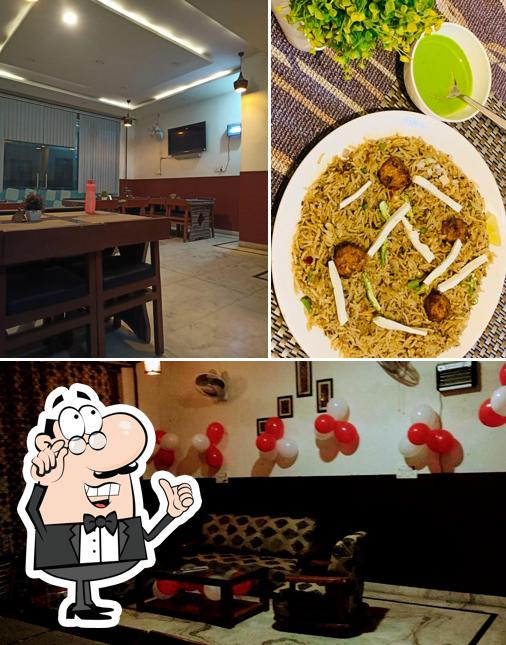 This is the image showing interior and food at Veg Grill