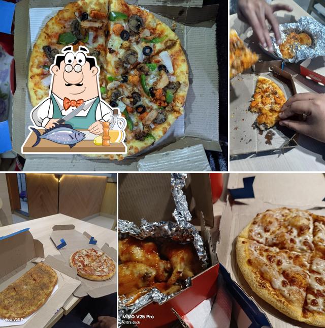 Grilled salmon at Domino's Pizza