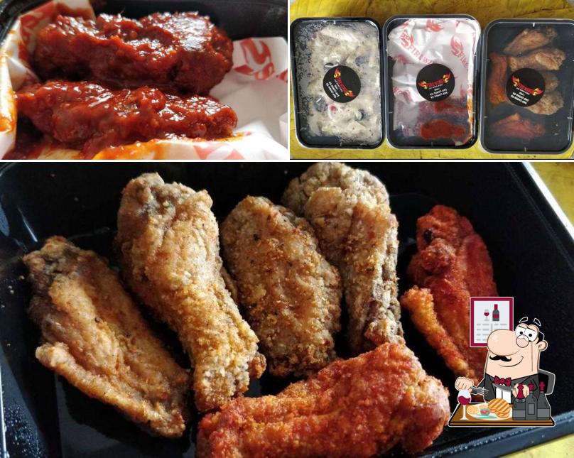 Fire Wings serves meat dishes