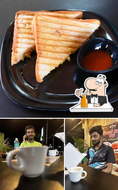 Enjoy a drink at Four Wings Cafe