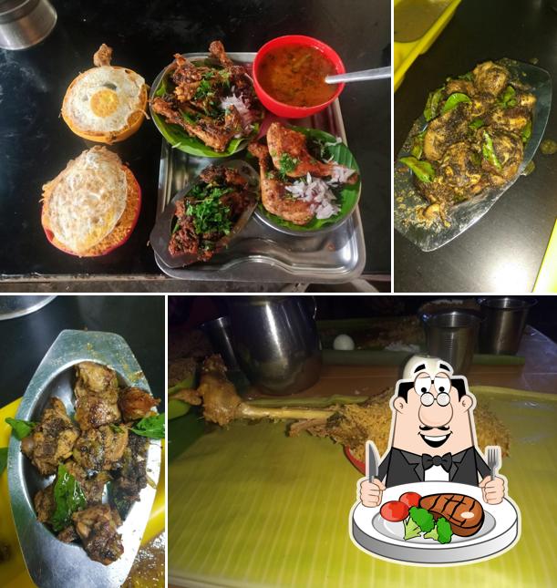 Meat meals are available at Mythili Mess