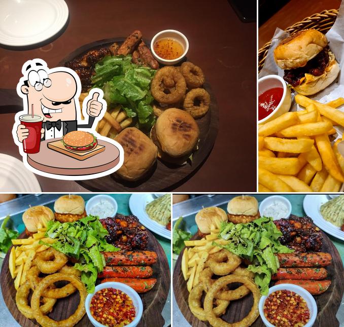 Order a burger at Bulldog’s Café & Bar