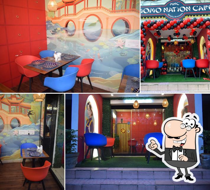 The interior of Momo Nation Cafe, Tirupati