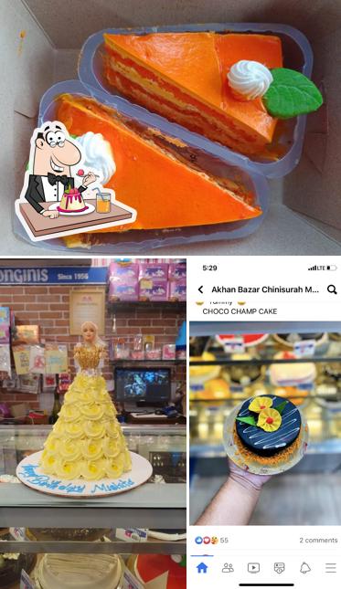 Monginis Akhan Bazar serves a variety of desserts