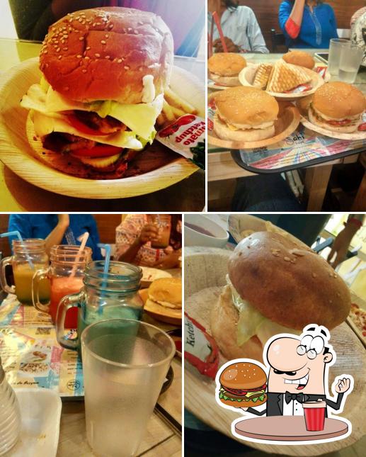Try out a burger at Sahi Cafe