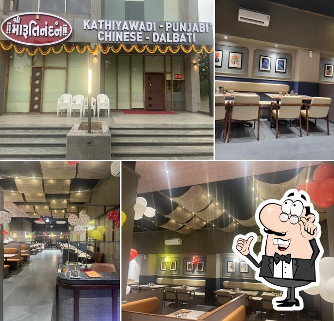 The interior of Shree Marutinandan Kathiyawadi Restaurant