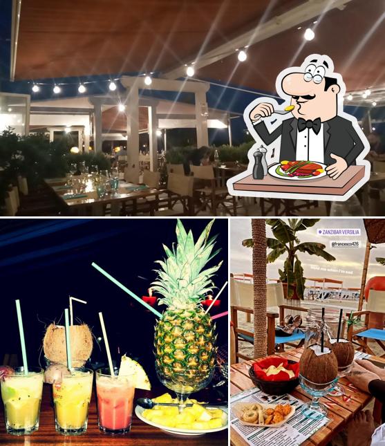 Zanzibar Versilia cocktail bar si caratterizza per la cibo e interni