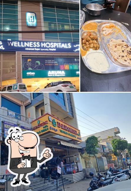 This is the picture depicting exterior and food at Sri Darshini Veg Tiffins & Meals