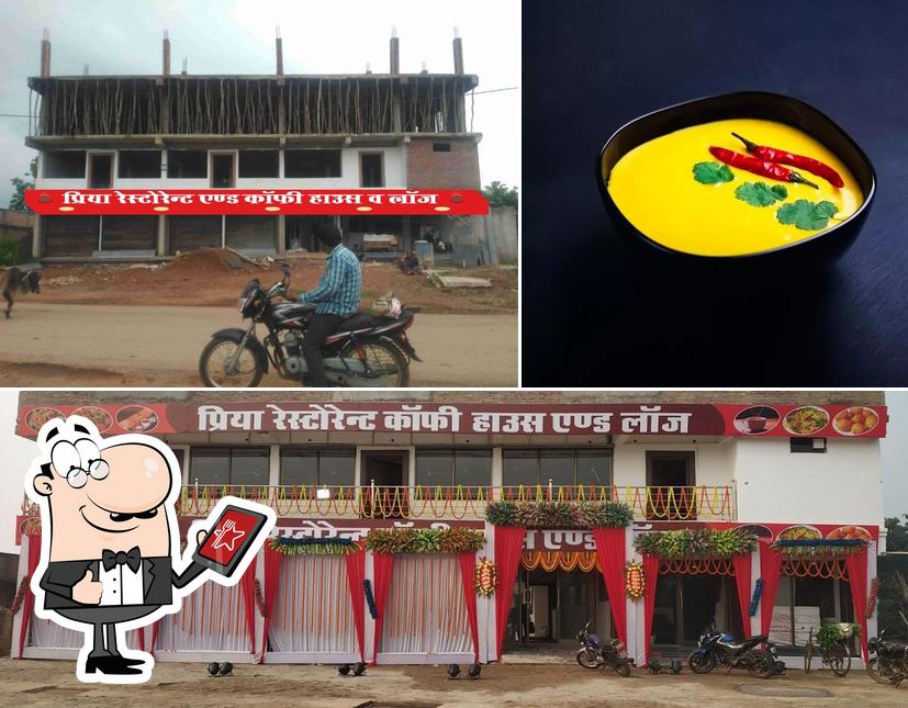 The restaurant's exterior and food