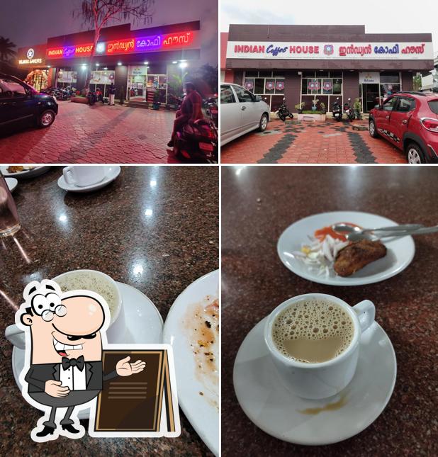 Among various things one can find exterior and drink at Indian Coffee House