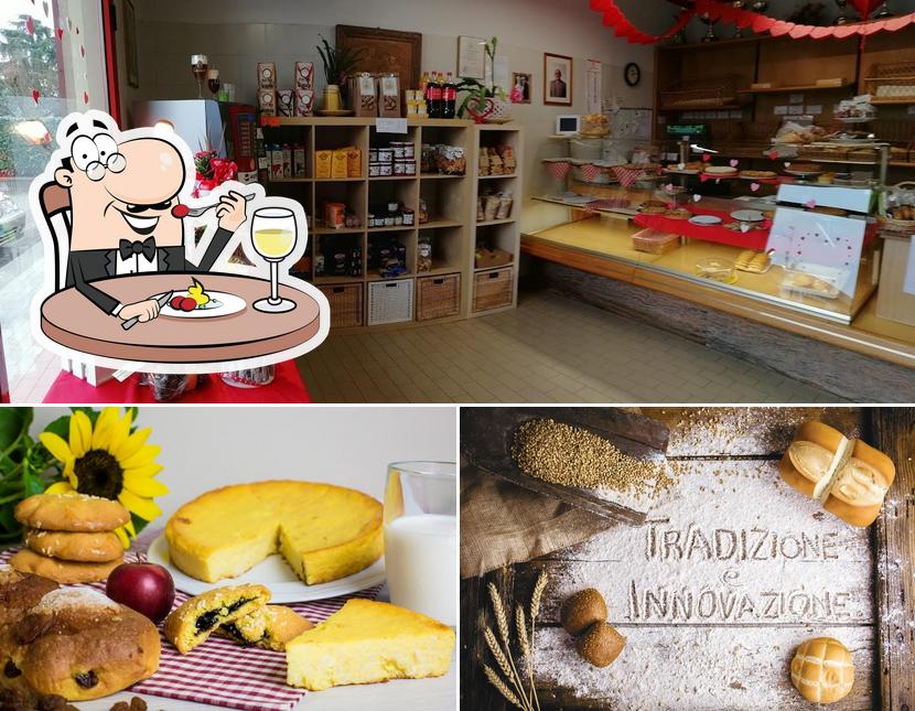 Tra le diverse cose da Panificio Fantuzzi - Sede e Produzione in Villa Aiola si possono trovare la cibo e interni