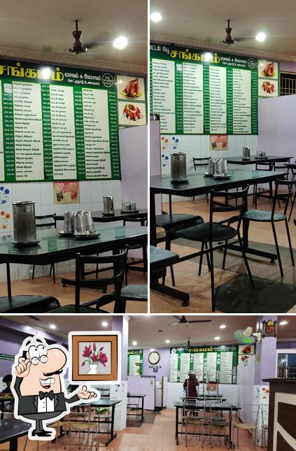 The interior of Hotel New Sangamam