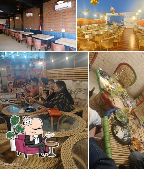 The restaurant's interior and dining table