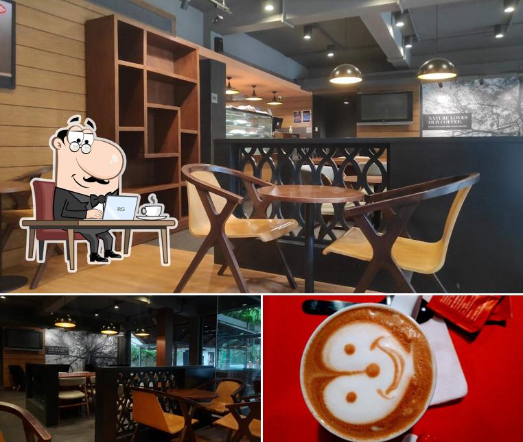 Among various things one can find interior and food at Café Coffee Day