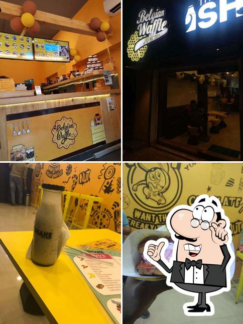 Take a seat at one of the tables at Belgian Waffle Junction