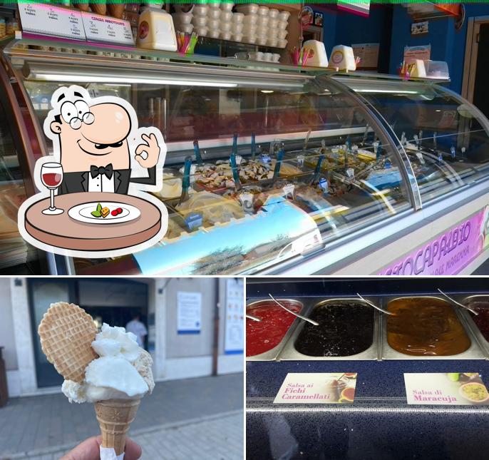 Platti al Gelateria Gusto Capalbio