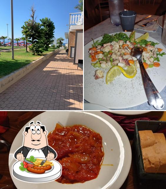 Dai un’occhiata alla foto che presenta la cibo e esterno di La balera