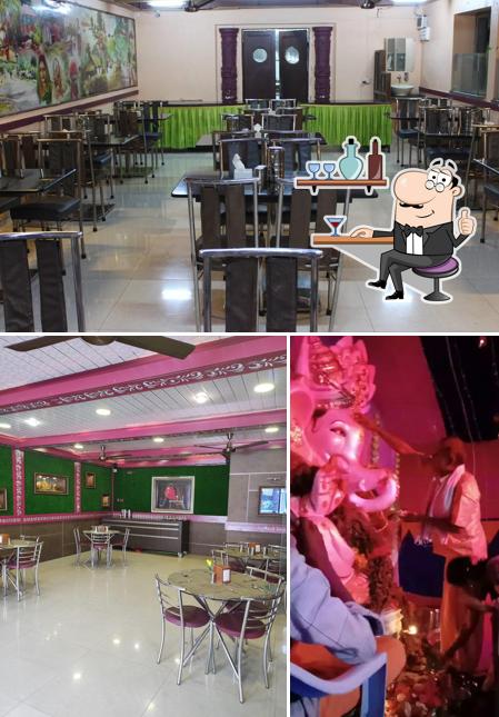 Take a seat at one of the tables at Amethyst Dine b Fine