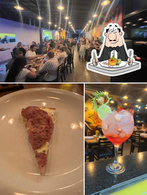 Entre diversos coisas, comida e interior podem ser encontrados a Guerrilha Pizzaria