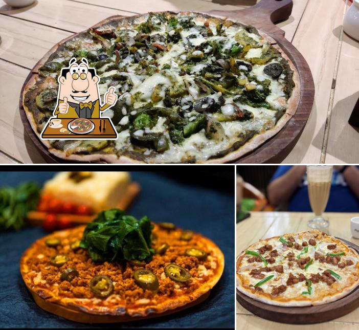 Get pizza at Pappa Roti