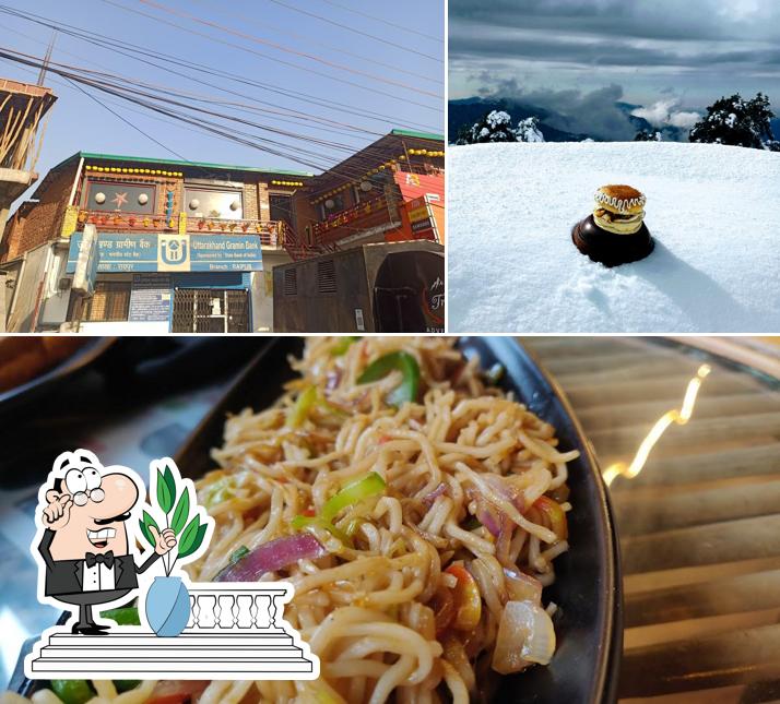 This is the photo showing exterior and food at Moksh venture cafe