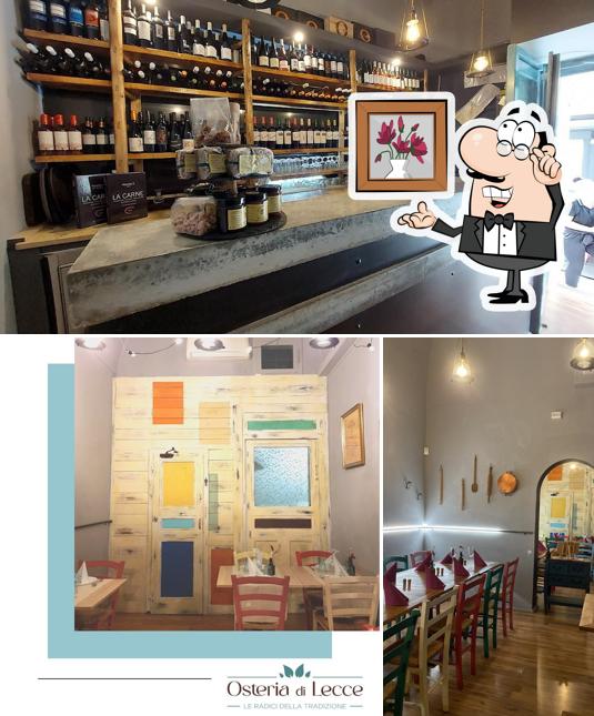 Tra le varie cose da Osteria di Lecce si possono trovare la interni e cibo