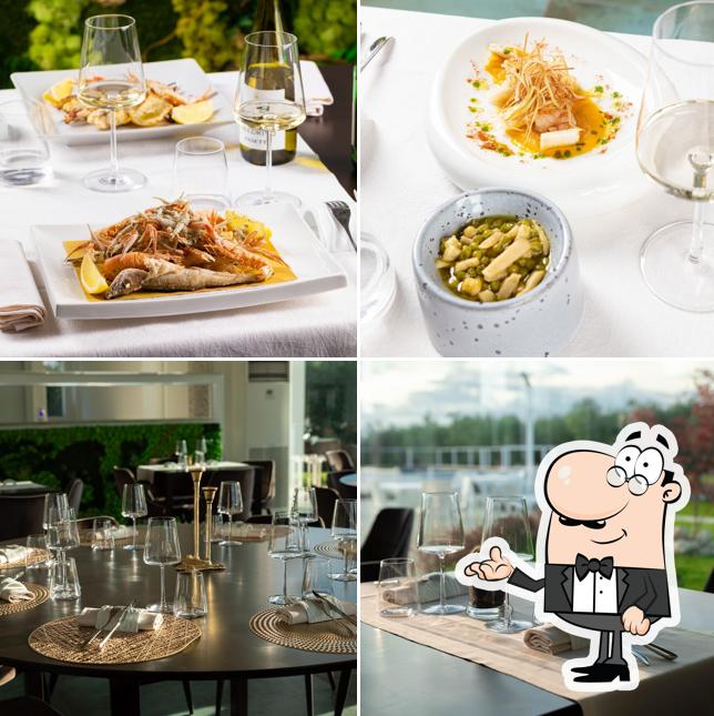 La interni e cibo del ristorante