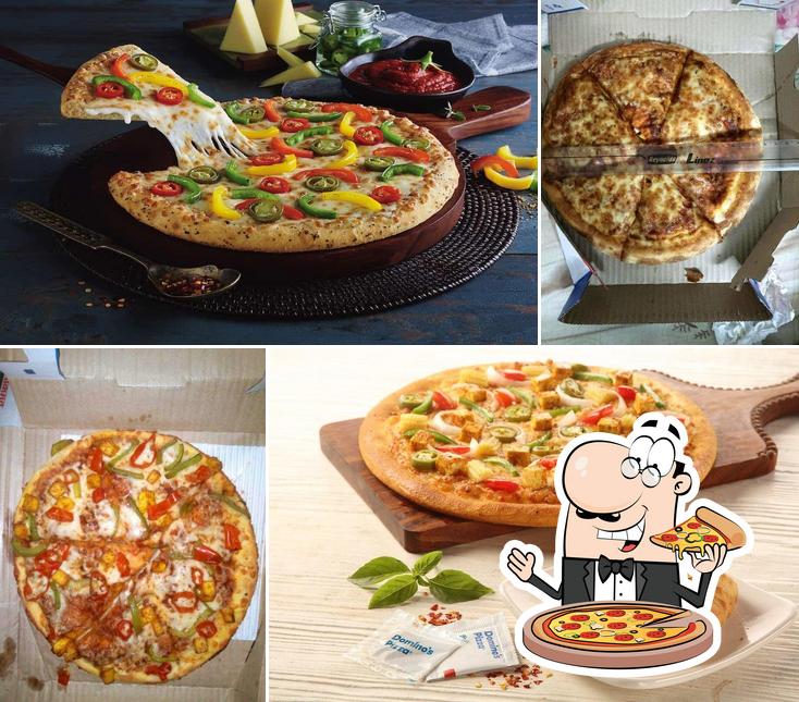 Pick pizza at Domino's Pizza