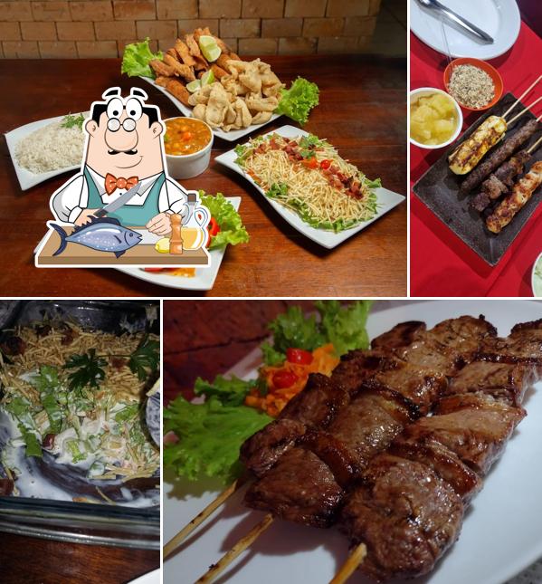 Salmão grelhado em Big Boi Espetaria