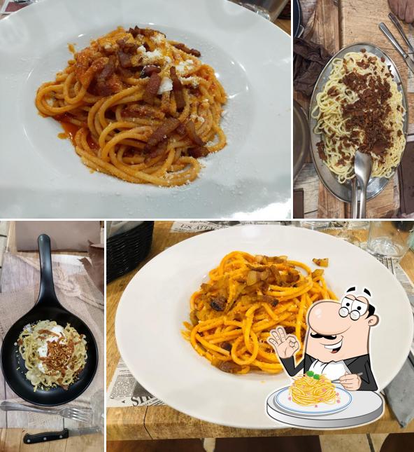Spaghetti alla carbonara al Osteria "Dar Matriciano"
