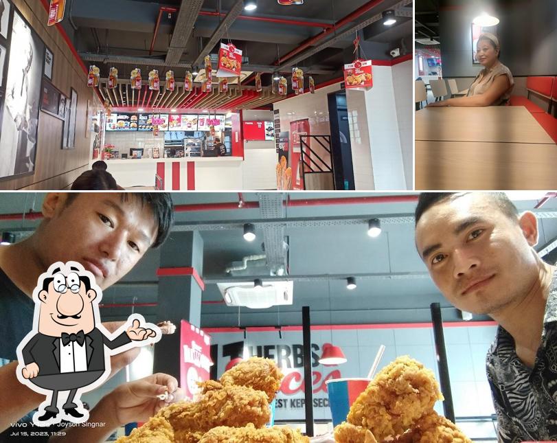 KFC is distinguished by interior and food