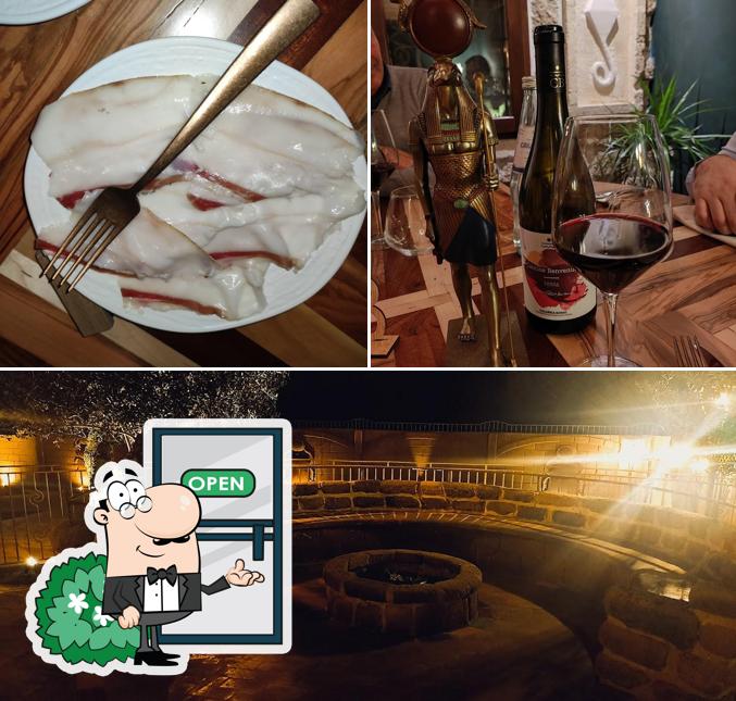 Tra le diverse cose da Ristorante Horus si possono trovare la esterno e cibo