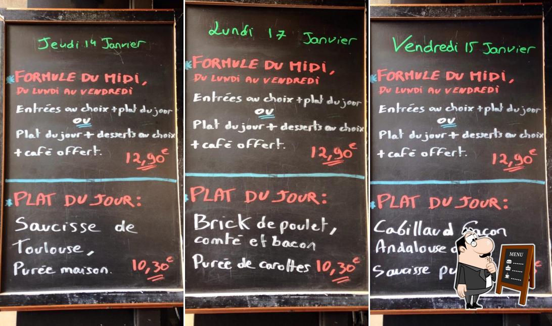 Chez Eugene offre un tableau affichant le menu