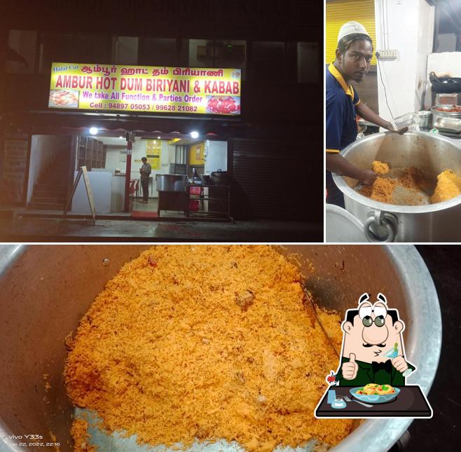Among various things one can find food and interior at AMBUR HOT DUM BIRIYANI & KABAB