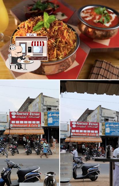 The restaurant's exterior and food
