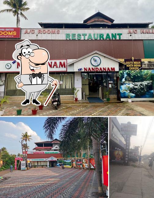 The exterior of Sree Nandanam Pure Veg Restaurant